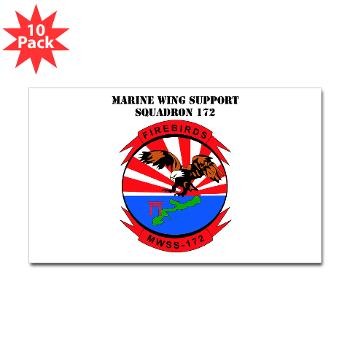 MWSS172 - M01 - 01 - Marine Wing Support Squadron 172 with Text Sticker (Rectangle 10 pk)