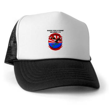 MWSS172 - A01 - 02 - Marine Wing Support Squadron 172 with Text Trucker Hat - Click Image to Close