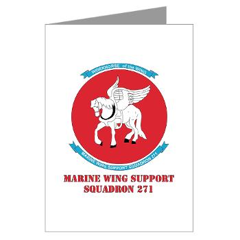 MWSS271 - M01 - 02 - Marine Wing Support Squadron 271 (MWSS 271) with text Greeting Cards (Pk of 10)