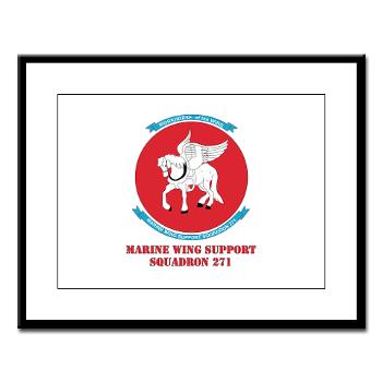MWSS271 - M01 - 02 - Marine Wing Support Squadron 271 (MWSS 271) with text Large Framed Print