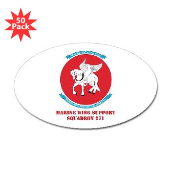 MWSS271 - M01 - 01 - Marine Wing Support Squadron 271 (MWSS 271) with text Sticker (Oval 50 pk)