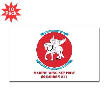 MWSS271 - M01 - 01 - Marine Wing Support Squadron 271 (MWSS 271) with text Sticker (Rectangle 10 pk) - Click Image to Close