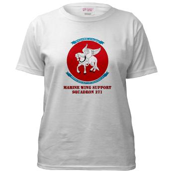 MWSS271 - A01 - 04 - Marine Wing Support Squadron 271 (MWSS 271) with text Women's T-Shirt - Click Image to Close