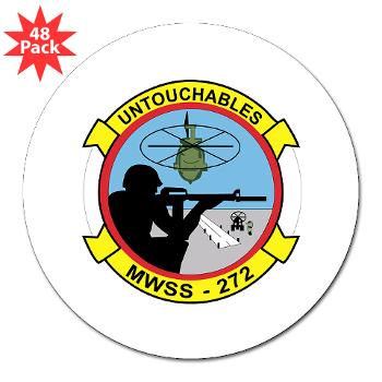 MWSS272 - M01 - 01 - Marine Wing Support Squadron 272 (MWSS 272) 3" Lapel Sticker (48 pk)