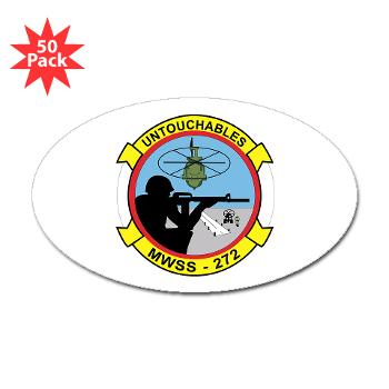 MWSS272 - M01 - 01 - Marine Wing Support Squadron 272 (MWSS 272) Sticker (Oval 50 pk) - Click Image to Close