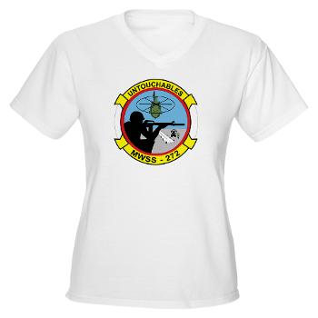 MWSS272 - A01 - 04 - Marine Wing Support Squadron 272 (MWSS 272) Women's V-Neck T-Shirt