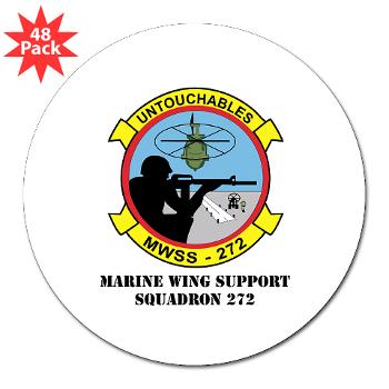 MWSS272 - M01 - 01 - Marine Wing Support Squadron 272 (MWSS 272) with text 3" Lapel Sticker (48 pk) - Click Image to Close