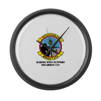 MWSS272 - M01 - 03 - Marine Wing Support Squadron 272 (MWSS 272) with text Large Wall Clock