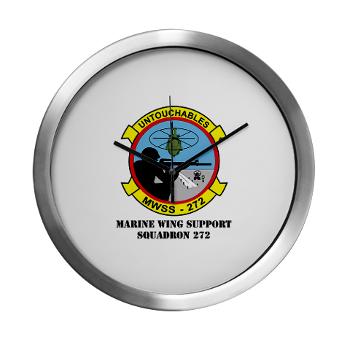MWSS272 - M01 - 03 - Marine Wing Support Squadron 272 (MWSS 272) with text Modern Wall Clock