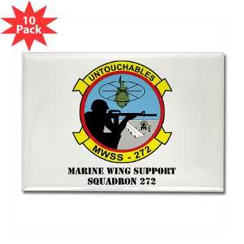 MWSS272 - M01 - 01 - Marine Wing Support Squadron 272 (MWSS 272) with text Rectangle Magnet (10 pack) - Click Image to Close