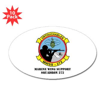MWSS272 - M01 - 01 - Marine Wing Support Squadron 272 (MWSS 272) with text Sticker (Oval 10 pk)
