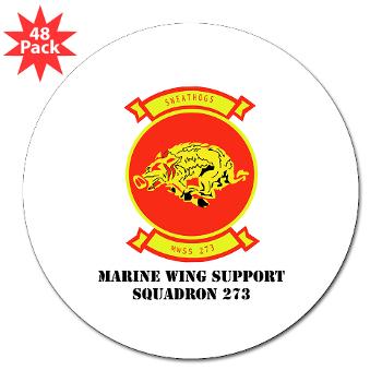 MWSS273 - M01 - 01 - Marine Wing Support Squadron 273 (MWSS 273) with text 3" Lapel Sticker (48 pk) - Click Image to Close