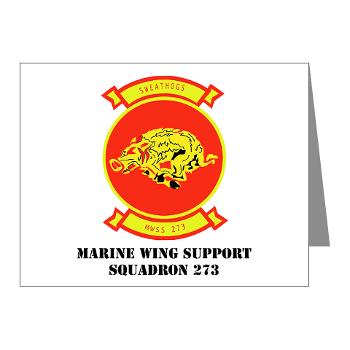 MWSS273 - M01 - 02 - Marine Wing Support Squadron 273 (MWSS 273) with text Note Cards (Pk of 20)