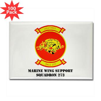 MWSS273 - M01 - 01 - Marine Wing Support Squadron 273 (MWSS 273) with text Rectangle Magnet (100 pack)