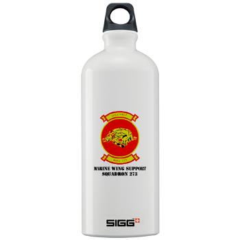 MWSS273 - M01 - 03 - Marine Wing Support Squadron 273 (MWSS 273) with text Sigg Water Bottle 1.0L
