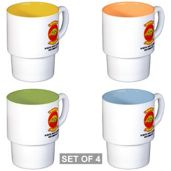 MWSS273 - M01 - 03 - Marine Wing Support Squadron 273 (MWSS 273) with text Stackable Mug Set (4 mugs)