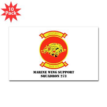 MWSS273 - M01 - 01 - Marine Wing Support Squadron 273 (MWSS 273) with text Sticker (Rectangle 10 pk)