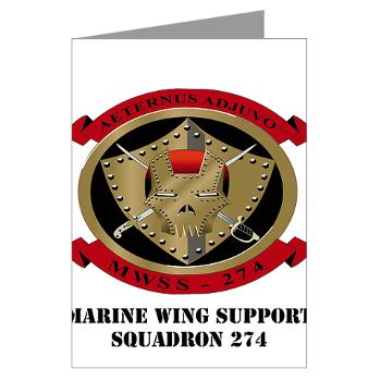 MWSS274 - M01 - 02 - Marine Wing Support Squadron 274 (MWSS 274) with Text - Greeting Cards (Pk of 20)