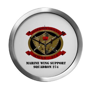 MWSS274 - M01 - 03 - Marine Wing Support Squadron 274 (MWSS 274) with Text - Modern Wall Clock