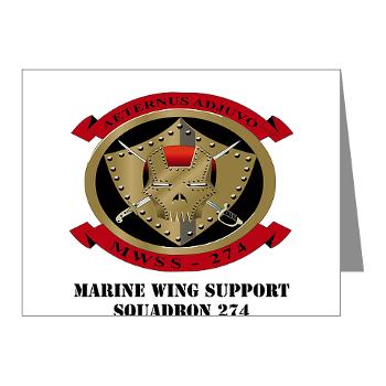 MWSS274 - M01 - 02 - Marine Wing Support Squadron 274 (MWSS 274) with Text - Note Cards (Pk of 20)
