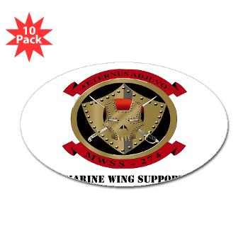 MWSS274 - M01 - 01 - Marine Wing Support Squadron 274 (MWSS 274) with Text - Sticker (Oval 10 pk)