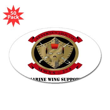 MWSS274 - M01 - 01 - Marine Wing Support Squadron 274 (MWSS 274) with Text - Sticker (Oval 50 pk)