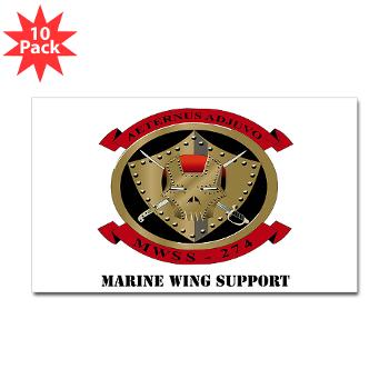 MWSS274 - M01 - 01 - Marine Wing Support Squadron 274 (MWSS 274) with Text - Sticker (Rectangle 10 pk)