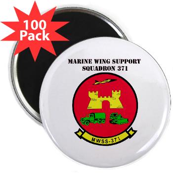 MWSS371 - M01 - 01 - Marine Wing Support Squadron 371 with Text - 2.25" Magnet (100 pack)