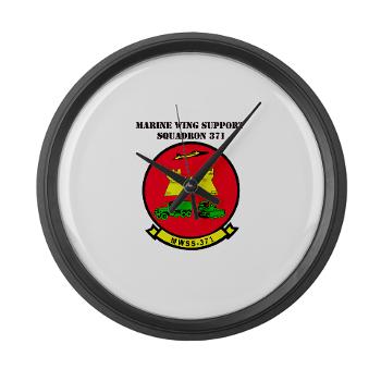 MWSS371 - M01 - 03 - Marine Wing Support Squadron 371 with Text - Large Wall Clock