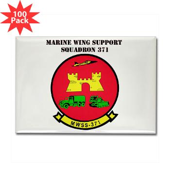 MWSS371 - M01 - 01 - Marine Wing Support Squadron 371 with Text - Rectangle Magnet (100 pack) - Click Image to Close