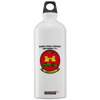 MWSS371 - M01 - 03 - Marine Wing Support Squadron 371 with Text - Sigg Water Bottle 1.0L
