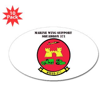 MWSS371 - M01 - 01 - Marine Wing Support Squadron 371 with Text - Sticker (Oval 10 pk) - Click Image to Close