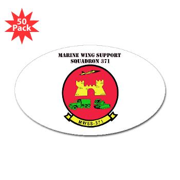 MWSS371 - M01 - 01 - Marine Wing Support Squadron 371 with Text - Sticker (Oval 50 pk)