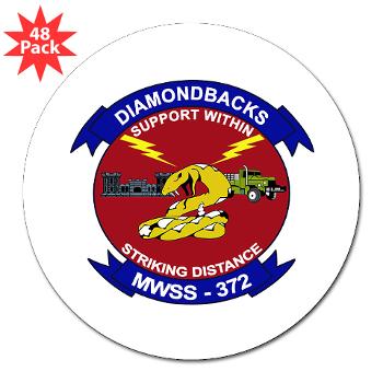 MWSS372 - M01 - 01 - Marine Wing Support Squadron 372 - 3" Lapel Sticker (48 pk)