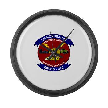 MWSS372 - M01 - 03 - Marine Wing Support Squadron 372 - Large Wall Clock - Click Image to Close