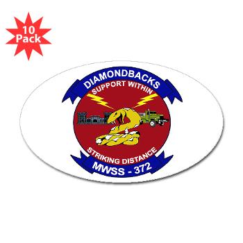 MWSS372 - M01 - 01 - Marine Wing Support Squadron 372 - Sticker (Oval 10 pk)
