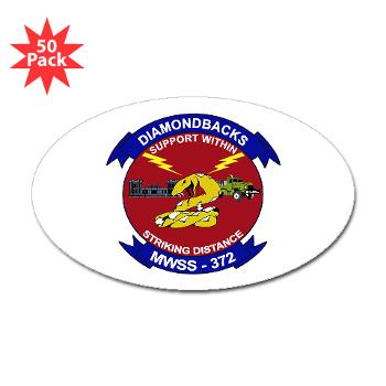 MWSS372 - M01 - 01 - Marine Wing Support Squadron 372 - Sticker (Oval 50 pk)