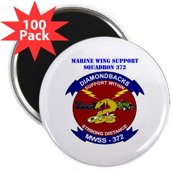 MWSS372 - M01 - 01 - Marine Wing Support Squadron 372 with Text - 2.25" Magnet (100 pack)