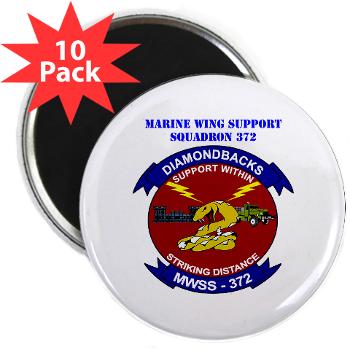 MWSS372 - M01 - 01 - Marine Wing Support Squadron 372 with Text - 2.25" Magnet (10 pack)