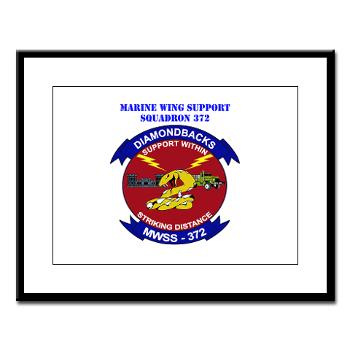MWSS372 - M01 - 02 - Marine Wing Support Squadron 372 with Text - Large Framed Print