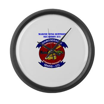 MWSS372 - M01 - 03 - Marine Wing Support Squadron 372 with Text - Large Wall Clock - Click Image to Close
