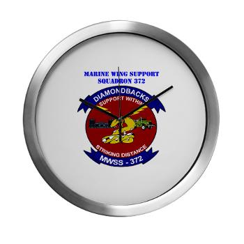 MWSS372 - M01 - 03 - Marine Wing Support Squadron 372 with Text - Modern Wall Clock