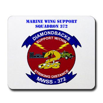 MWSS372 - M01 - 03 - Marine Wing Support Squadron 372 with Text - Mousepad