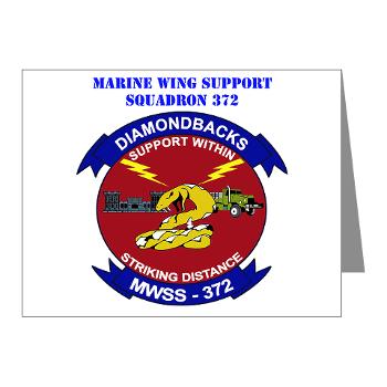 MWSS372 - M01 - 02 - Marine Wing Support Squadron 372 with Text - Note Cards (Pk of 20)
