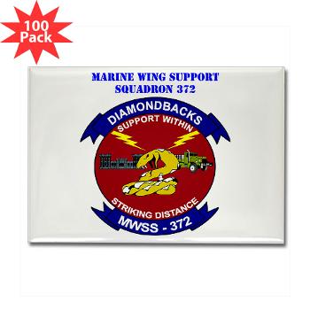 MWSS372 - M01 - 01 - Marine Wing Support Squadron 372 with Text - Rectangle Magnet (100 pack)
