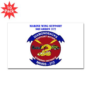 MWSS372 - M01 - 01 - Marine Wing Support Squadron 372 with Text - Sticker (Rectangle 10 pk)