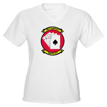 MWSS373 - A01 - 04 - Marine Wing Support Squadron 373 - Women's V -Neck T-Shirt