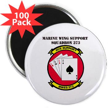 MWSS373 with Text - M01 - 01 - Marine Wing Support Squadron 373 with Text - 2.25" Magnet (100 pack)