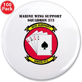 MWSS373 with Text - M01 - 01 - Marine Wing Support Squadron 373 with Text - 3.5" Button (100 pack)