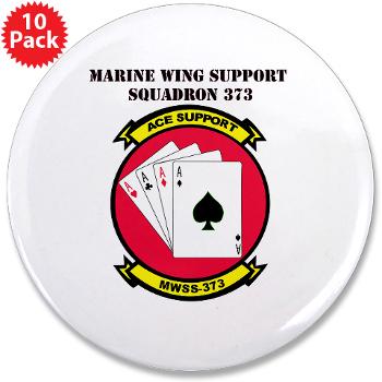 MWSS373 with Text - M01 - 01 - Marine Wing Support Squadron 373 with Text - 3.5" Button (10 pack)